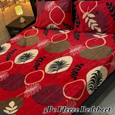 Fleece Bedsheet King Size-3Pcs-Design-619